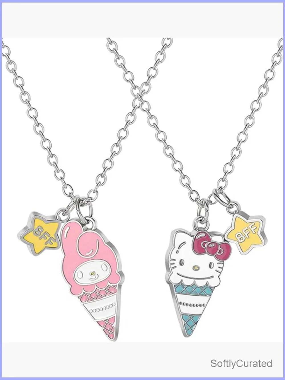 Best Friend Necklace Set for 2 Hello Kitty My Melody BFF Pendant Necklaces